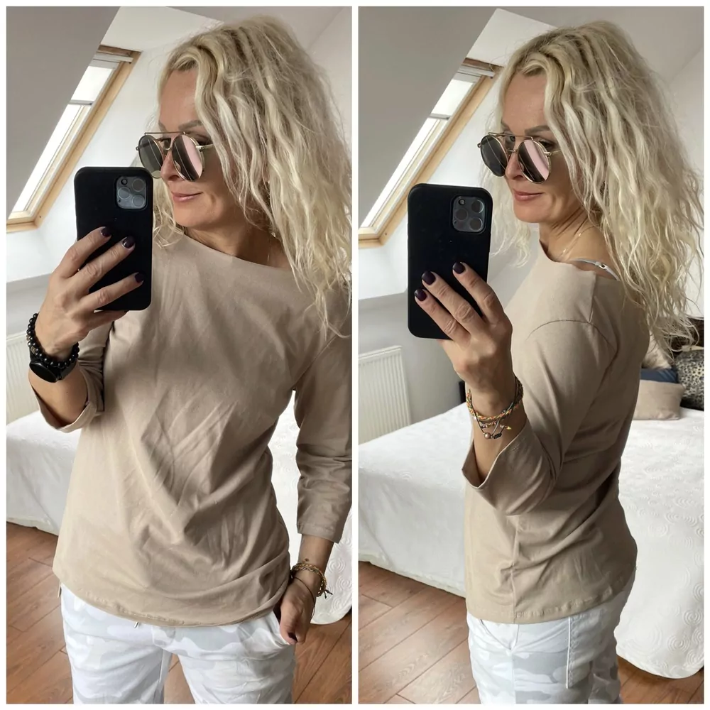   TRIKO KLASIK- 3/4  RUKÁV-BÉŽOVÉ S/M