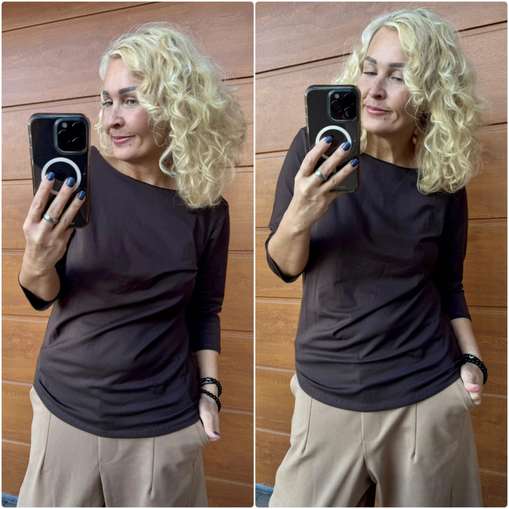 TRIKO KLASIK - ČOKOHNĚDÉ 3/4 rukáv M/L
