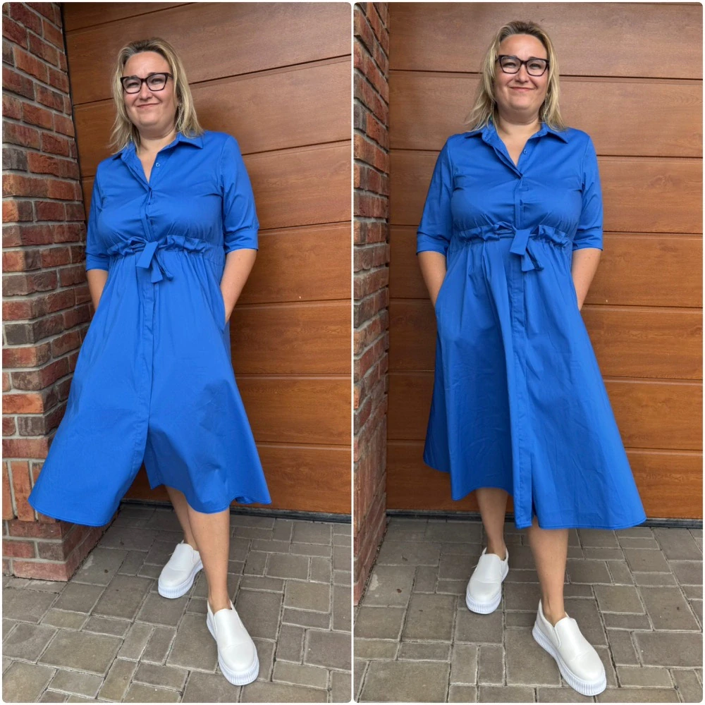 KOŠILOVÉ ŠATY LUX JULIE KRÁLOVSKÉ MODRÉ