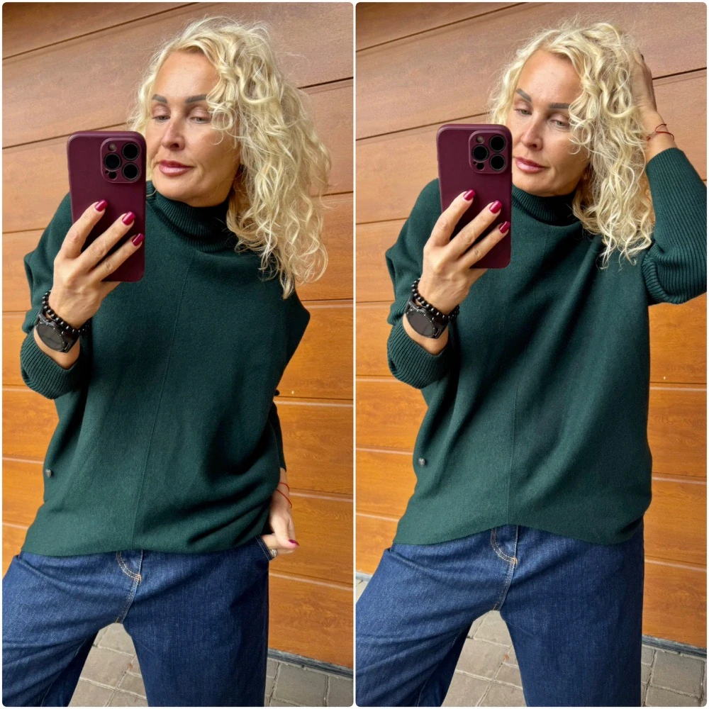 SVETR OVERSIZE LUX LAHVOVĚ ZELENÝ