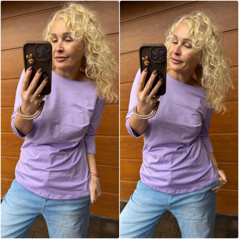 TRIKO KLASIK - fialkové 3/4 rukáv M/L