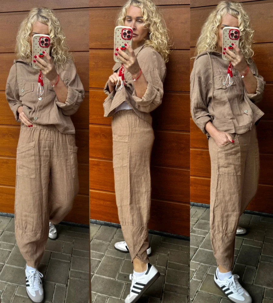 LNĚNÉ BAGGY JANA CAMEL