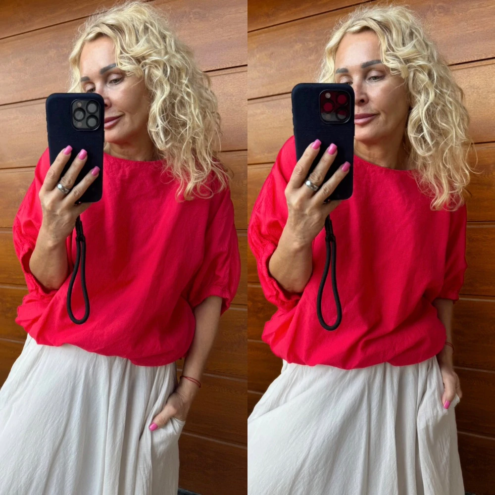 TOP -HALENKA SUMMER -barva červená