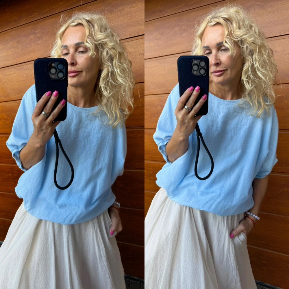 TOP -HALENKA SUMMER -barva světle modrá