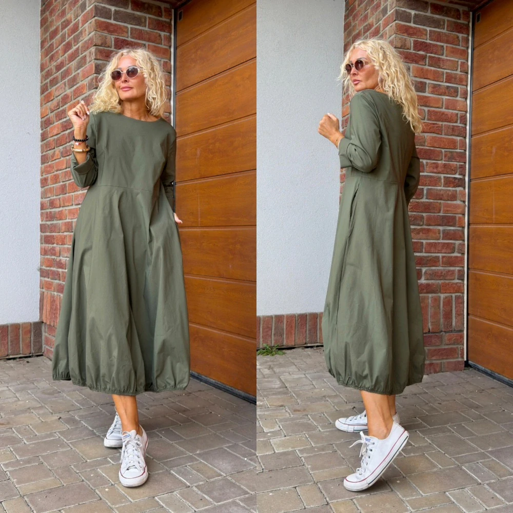 ELASTICKÉ ŠATY KLASIK - khaki