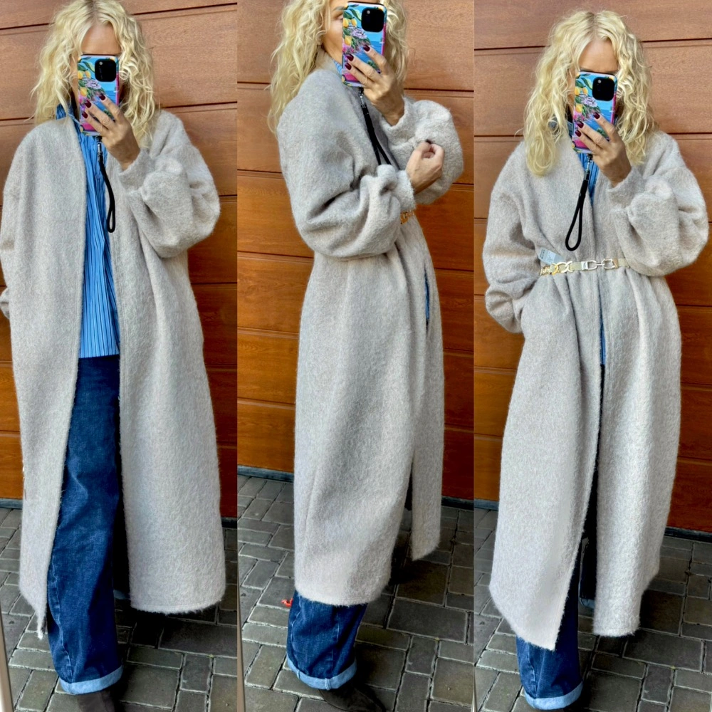 ŠUP OVERSIZE KABÁT -světle béžový