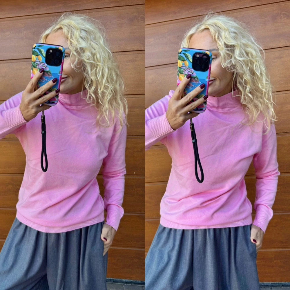 PLETENÝ SVETR BABY PINK M/L