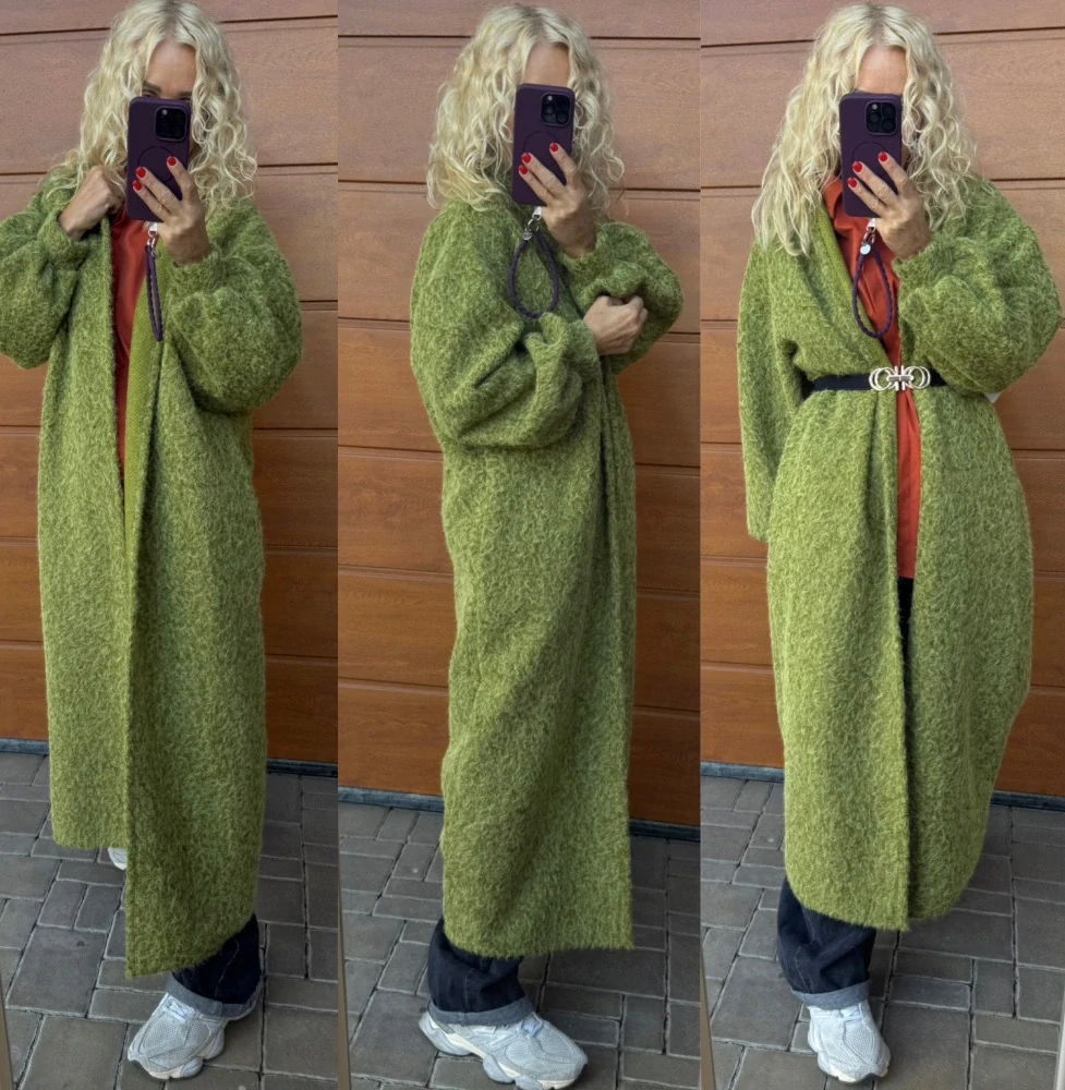 ŠUP OVERSIZE KABÁT - hráškově zelený