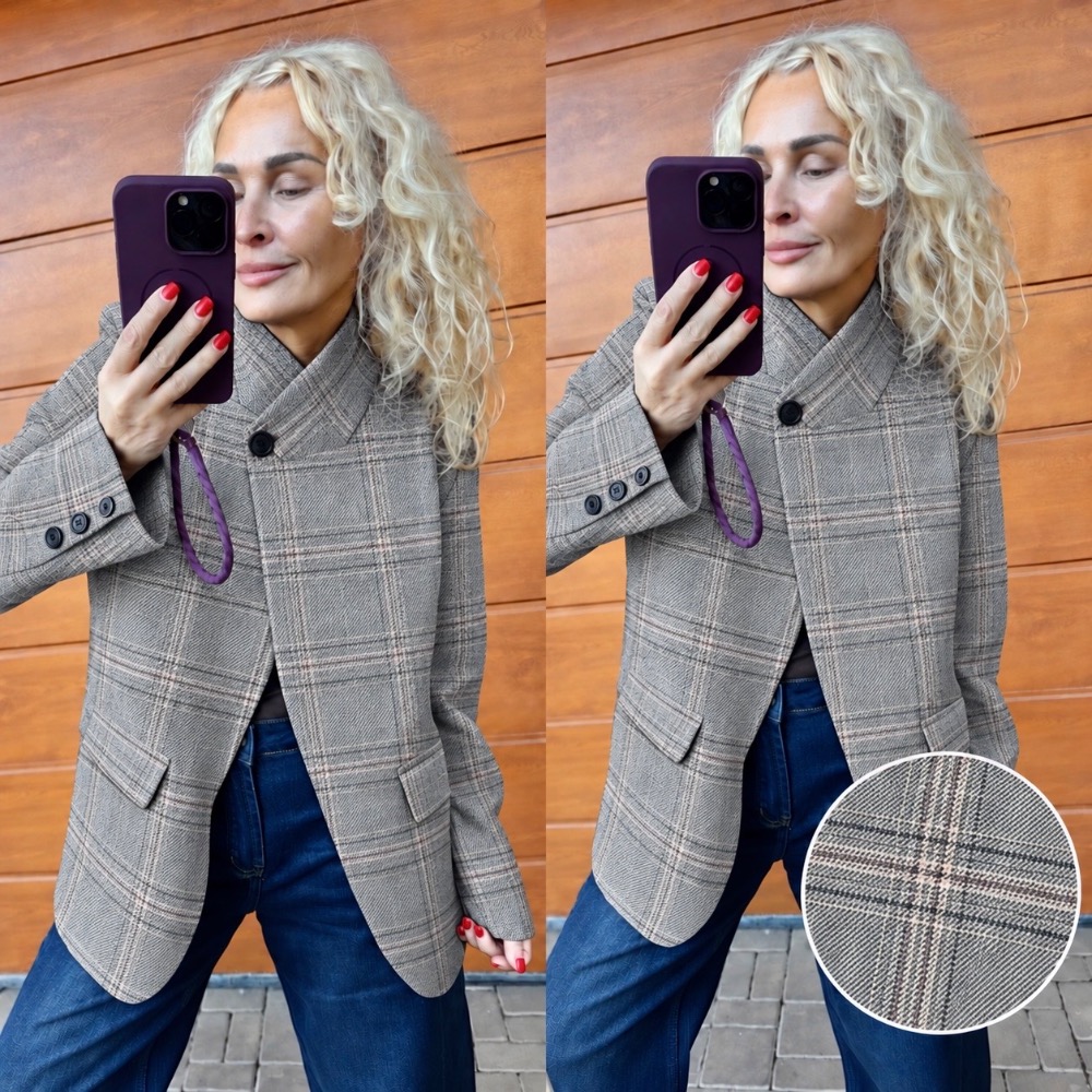PODŠITÉ SAKO ŠEDÉ KÁRO - ZAPÍNÁNÍ NA JEDEN KNOFLÍK