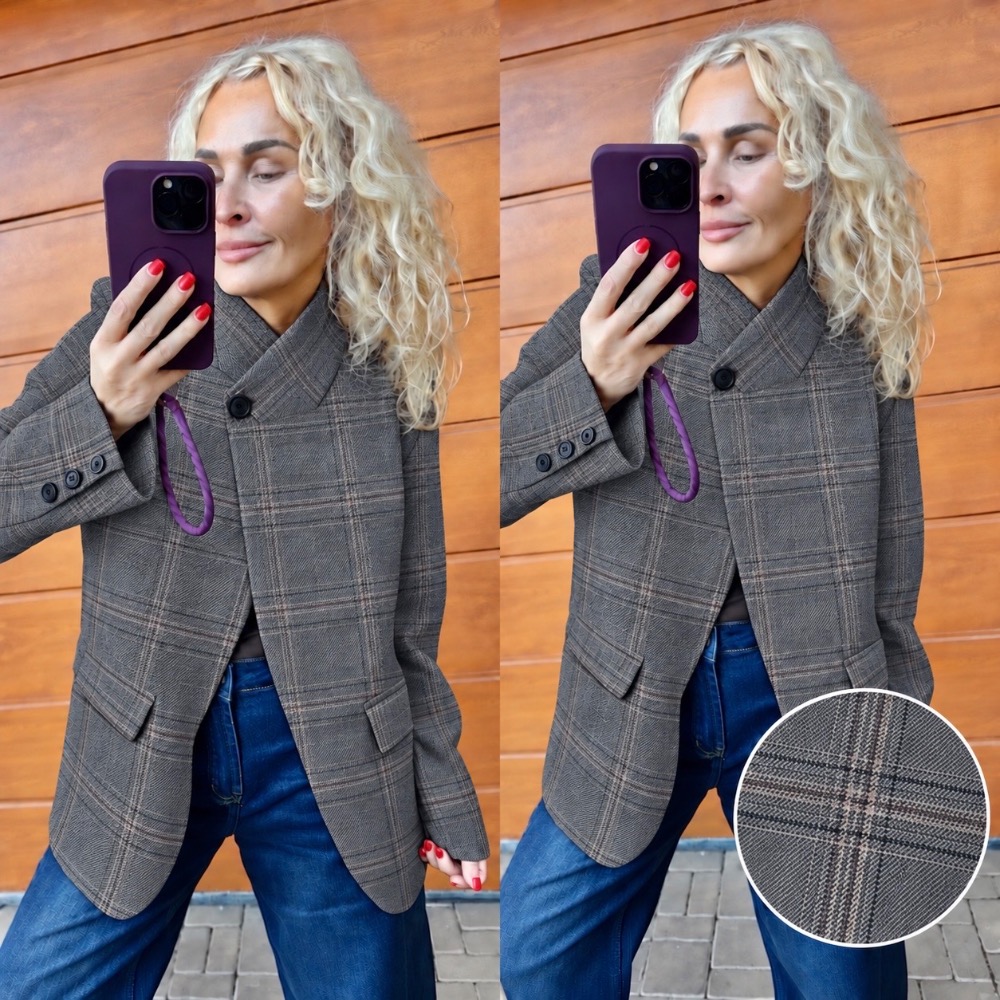 PODŠITÉ SAKO TMAVĚ ŠEDÉ- ZAPÍNÁNÍ NA JEDEN KNOFLÍK