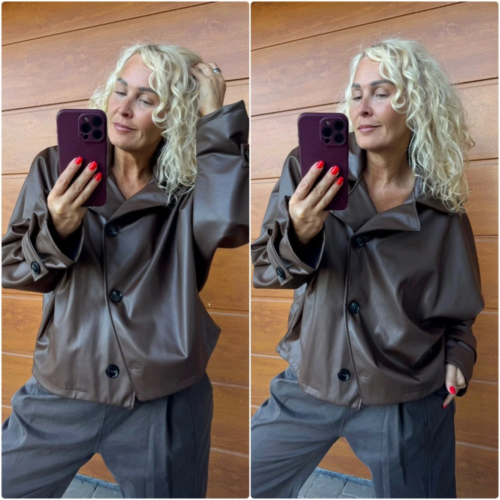  FLAUŠOVÁ BUNDA OVERSIZE ČOKOHNĚDÁ