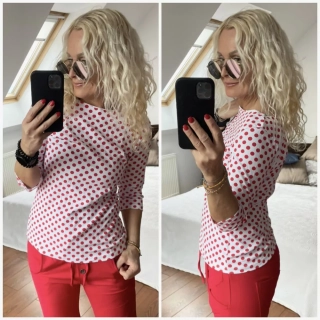 TRIKO KLASIK  -  ČERVENÝ PUNTÍK    3/4 rukáv S/M