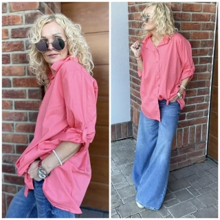 KOŠILE SIMPLE KORÁL  OVERSIZE