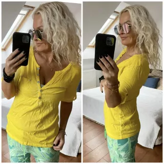 Triko s knoflíčkem ŽLUTÉ 