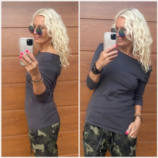 TRIKO KLASIK  - ANTRACIT ŠEDÉ  3/4 rukáv M/L