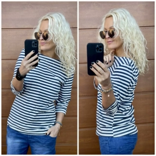 TRIKO KLASIK  - PRUHOVANÉ MODRÉ  3/4 rukáv M/L