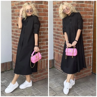 KOŠILOVÉ ŠATY LUX ČERNÉ 