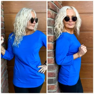 Triko klasik 3/4 rukáv-královská modrá S/M 