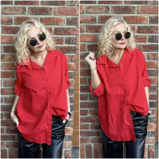 KOŠILE SIMPLE ČERVENÁ  OVERSIZE