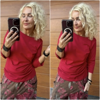 TRIKO KLASIK  - VÍNOVÉ 3/4 rukáv M/L