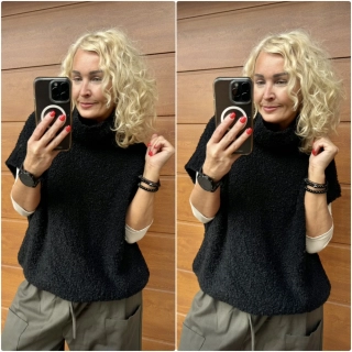 PLETENÁ VESTA ČERNÁ 