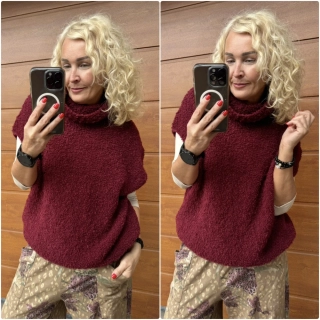 PLETENÁ VESTA VÍNOVÁ