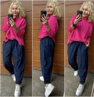 KALHOTOVÉ BAGGY PAULA TMAVĚ MODRÉ 