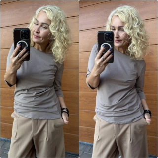 TRIKO KLASIK  - TMAVŠÍ BÉŽOVÁ  3/4 rukáv M/L