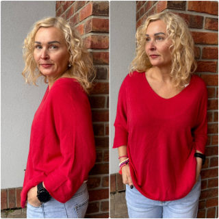 TOP  ČERVENÝ OVERSIZE
