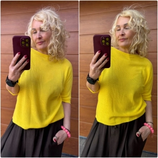 BAVLNĚNÝ TOPSVETR ŽLUTÝ 