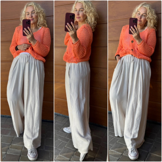 ŠIROKÉ KALHOTY BÉŽOVÉ  M,L,XL