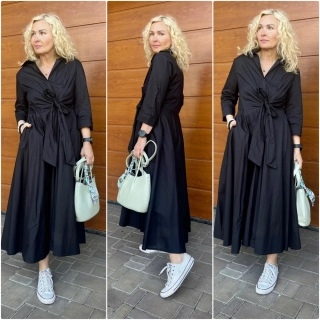 LUX KOŠILOVÉ ŠATY ČERNÉ KAMILA