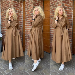 LUX KOŠILOVÉ ŠATY CAMEL KAMILA