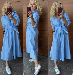 KOŠILOVÉ ŠATY LUX SVĚTLE MODRÉ  JULIE