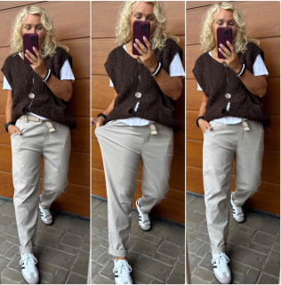 KALHOTOVÉ BAGGY BÉŽOVÉ 