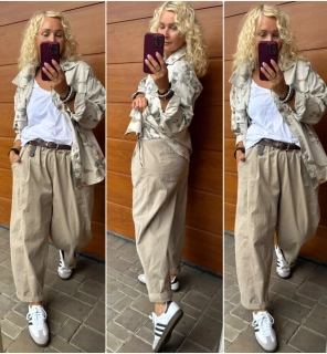 KALHOTOVÉ BAGGY TRESA BÉŽOVÉ 