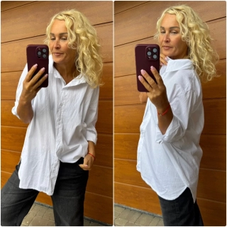 KOŠILE SIMPLE BÍLÁ OVERSIZE