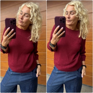 PŘÍZOVÝ SVETR VÍNOVÝ  JANA 