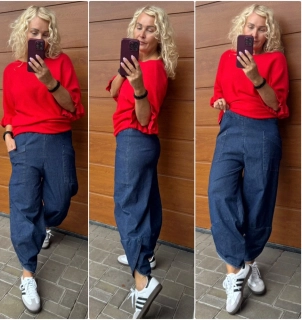 TMAVÉ RIFLOVÉ BAGGY JANA OVERSIZE 