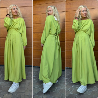 MAXI ŠATY LUX VERONA -hráškově zelené 