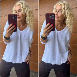 TOP BÍLÝ  OVERSIZE MELISA