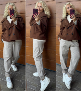 FLAUŠOVÁ BUNDA OVERSIZE ČOKOHNĚDÁ
