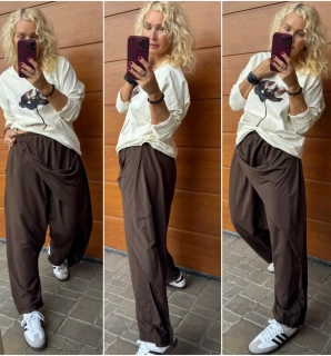 BAVLNĚNÉ BAGGY ČOKOHNĚDÉ