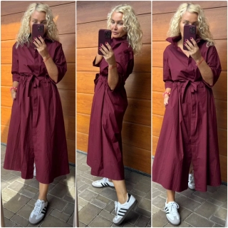 KOŠILOVÉ ŠATY LUX VÍNOVÉ JULIE