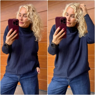  SVETR OVERSIZE LUX TMAVĚ MODRÝ