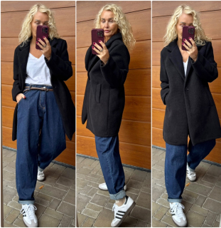 OVERSIZE ČERNÝ KABÁT