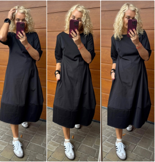 BAVLNĚNÉ  ŠATY KLASIK ČERNÉ 