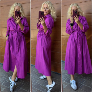 KOŠILOVÉ ŠATY LUX JULIE TMAVŠÍ  LILA