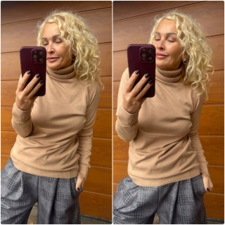  PLETENÝ ROLÁK SVĚTLÁ CAMEL  M/L 