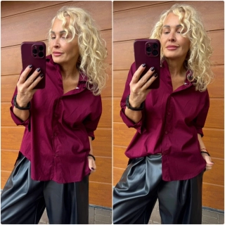VÍNOVÁ KOŠILE OVERSIZE